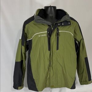 Columbia Men’s M Green and Black Interchange Removable Liner Winter Coat **